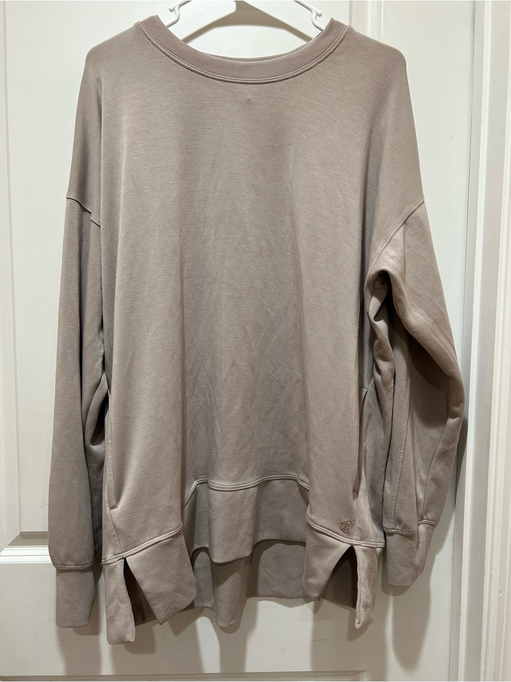 Relaxed Crewneck Sweatshirt in Taupe